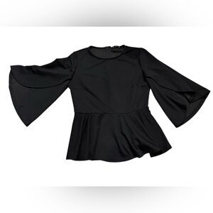 SHEIN Black Flared Sleeve Blouse